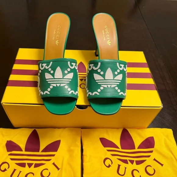 adidas gazelle silver green womens Gucci X Adidas Pink & Green Gazelle Sneakers Size 6 Women's Men 5 – Joyce's  Closet main image 1
